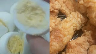 Frying chicken strips and boiling eggs [upl. by Eidua]