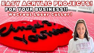 LASER CUT ACRYLIC  FOR BEGINNERS  How to use the WeCreat Laser to Cut Acrylic [upl. by Llenwad443]