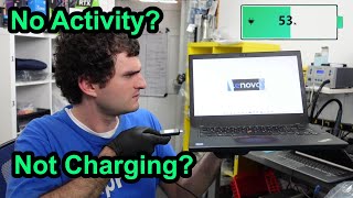 How To Fix Lenovo Battery No Activity and Not Charging Past 53 [upl. by Sukcirdor]