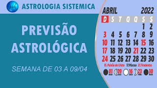 PREVISÃO ASTROLÓGICA  SEMANA DE 03 A 09 DE ABRIL DE 2022 [upl. by Lorn]