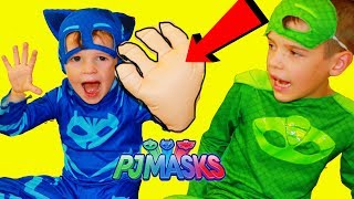 PJ Masks Catboy GIANT HAND ACCIDENT amp This Little Piggy amp Big Bad Wolf Story [upl. by Kenta]