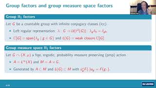 Plenary Stefaan Vaes  Rigidity for II1 factors [upl. by Adnilec]