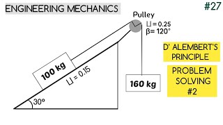 D ALEMBERTS PRINCIPLE PROBLEM SOLVING 2 ENGINEERING MECHANICS [upl. by Bagley]