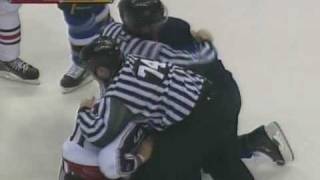 Fedor Tyutin vs David Backes Jan 3 2009 [upl. by Dayiz]