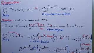 Diazotization reaction with mechanism [upl. by Aivatnahs]