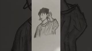 Bts jk drawing💜 bts btsarmy jk jungkook trending viral drawing fineart easy [upl. by Nali]