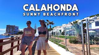 Calahonda Beachfront Mijas Spain Sunny Day Walk Costa del Sol  Málaga 4K [upl. by June]