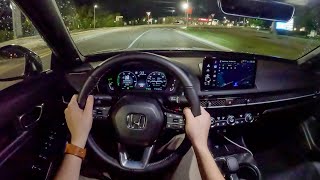 2025 Honda Civic Hybrid Sport Touring  POV Night Drive Binaural Audio [upl. by Chimene630]