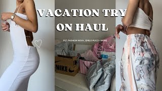 600 Vacation TryOn Haul PLT  Fashion Nova  Emilio Pucci  more [upl. by Ruthven727]