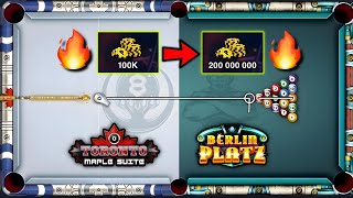 100K To 200M 🔥  Toronto to Berlin  8 ball pool by unknown gamer 8bp 151124 [upl. by Gnilhsa]