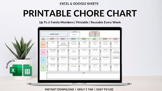 Printable Chore Chart  Weekly Calendar  Cleaning amp Chore Checklist  Easy Daily Checklist [upl. by Tolley486]