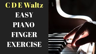 C D E Waltz Easy Piano Exercise Tutorial 🎹 [upl. by Kunz513]