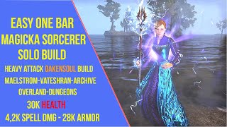 Easy One Bar Magicka Sorcerer Solo Build for ESO Gold Road  Solo Magsorc Build [upl. by Harts153]