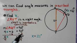 Geometry 124b Inscribed Triangle Inscribed Quadrilateral amp two theorems [upl. by Efi764]