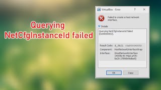 Querying NetCfgInstanceId failed solved [upl. by Nyrol826]