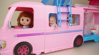 Baby doll swimming camping car toys Baby Doli play [upl. by Iahk]