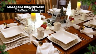 Creating a Magical Christmas Tablescape  MALACASA Dinnerware  Flora Pattern [upl. by Anaibaf]