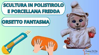 TUTORIAL scultura in polistirolo e porcellana fredda Orsetto Halloween [upl. by Aniar]