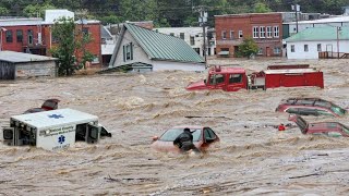 Mass evacuations in North Carolina Homes and trucks swept away by flash floods in Asheville [upl. by Asirak]