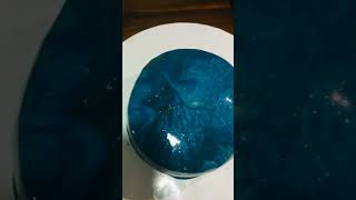 Mirror Glaze Cake 💙🤍🤍 mirrorglaze cake shortvideo fypviralシ mirrorglazecake [upl. by Adhern7]