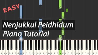 Nenjukkul Peidhidum Piano Tutorial  Vaaranam Aayiram  Tamil Song  Tempo 110 [upl. by Bibah]