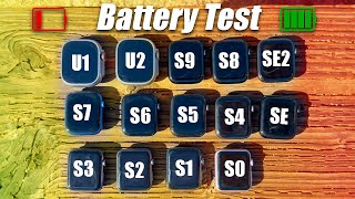 Apple Watch Ultra 2 vs Series 9  0  SE  SE2  Battery Life DRAIN Test [upl. by Akienat]