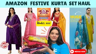 AMAZONlatest Festive Kurta Set Collection😍 Under 1000  Divya Raj amazonfindsamazonhaul [upl. by Condon735]