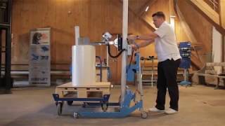 Pronomic  Pneumatic Expand and Turn trolley lifting heavy reels [upl. by Eylatan277]