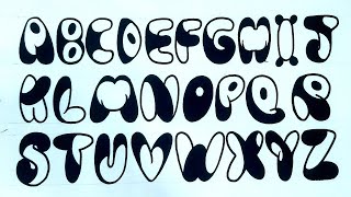 how to write bubble writing  how to Draw Graffiti Bubble Letters Atoz bubble writing alphabet az [upl. by Pollerd359]