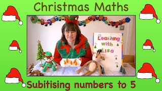 Subitising numbers to 5  Christmas Maths  Learn to count [upl. by Beera262]