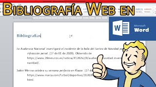 Como hacer bibliografía en Word de páginas Web [upl. by Tarrance]