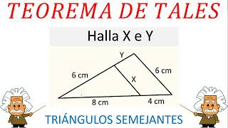 TEOREMA DE TALES EN TRIÁNGULOS SEMEJANTES teoremadetales semejanza triangulos [upl. by Anbul242]