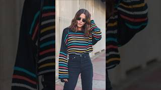 colorful striped long sleeve sweater sweater collection women winter fashion shorts [upl. by Arakawa]