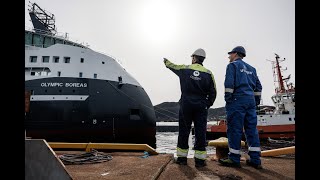 Launching the CSOV Olympic Boreas at Ulstein Verft [upl. by Outlaw]