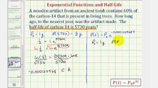 Ex Exponential Model  Determine Age Using Carbon14 Given Half Life [upl. by Baese]