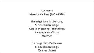 IL A NEIGE Maurice Carême [upl. by Artied]