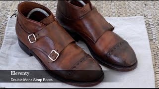 Eleventy Double Monk Strap Boots Review and Onfoot Video [upl. by Ellebana]