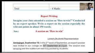 Report Writing Class 12 Writing skill [upl. by Laurentia]