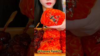 ASMRMuKbang Fast eat Healthy Gourmet Delicious Spring Rolls and Turkey Noodles platter 🤤 shorts [upl. by Norty972]