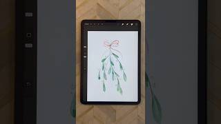 Digital Watercolor Mistletoe in Procreate [upl. by Neyuh]