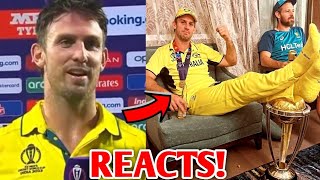 Mitchell Marsh Reacts to his Viral quotDISRESPECTFULquot World Cup Photo  Australia World Cup 2023 News [upl. by Ailema919]