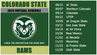 2024 Colorado State Rams Football Schedule [upl. by Icrad]