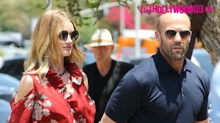 Rosie HuntingtonWhiteley amp Jason Statham Have Lunch Together At Soho House In Malibu 52916 [upl. by Anual]