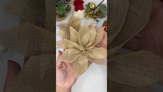 Como fazer flor para decorar árvore de Natal com sobras de fita natal diy decoração [upl. by Romalda]