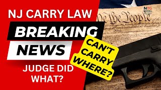 Breaking News NJ Gun Carry Restrictions Update [upl. by Ahsihat564]