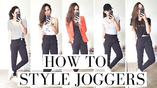 How to Style Joggers  9 Easy Jogger Outfit Ideas for Women [upl. by Ecinert]