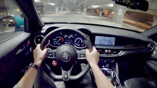 2022 Alfa Romeo Stelvio Quadrifoglio  POV Night Drive [upl. by Mcclain]