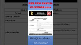 RRB NEW ANNUAL CALENDAR 2024 ।Official calendar 2024 [upl. by Sulamith]