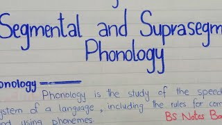 Segmental and Suparsegmental Phonology  Branches of Phonology linguistics ENG102 PU [upl. by Seve817]