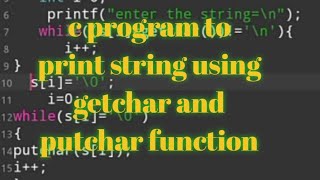 c program to print string using getchar and putchar function [upl. by Sheepshanks]